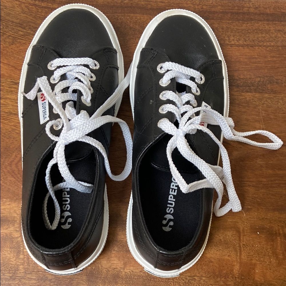Superga Black Leather Sneakers - Picture 2 of 10